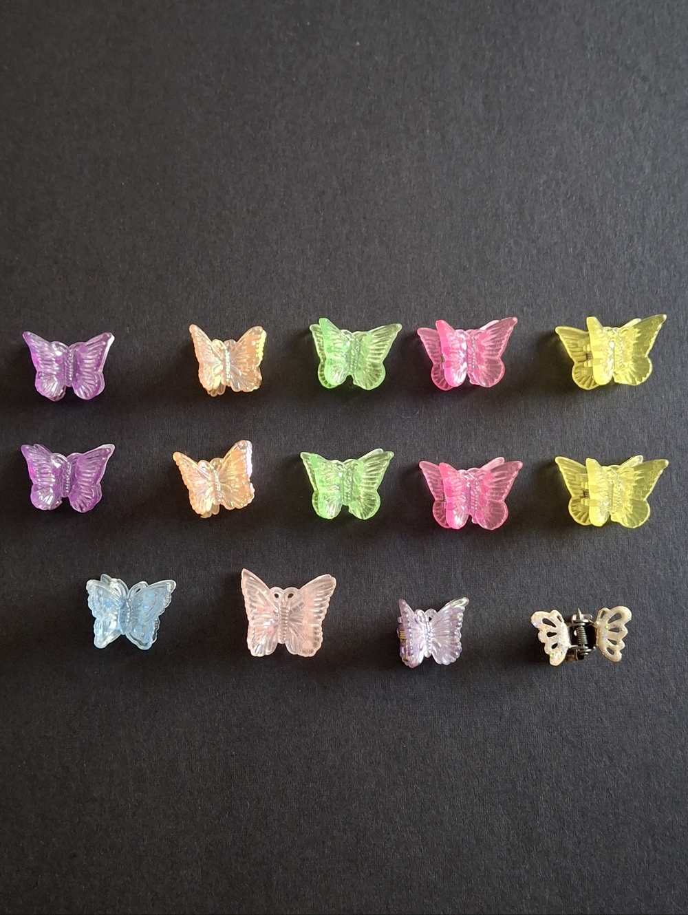 Bundle of Mini Butterfly Hair Claw Clips Multi-Color Assorted Set Y2K